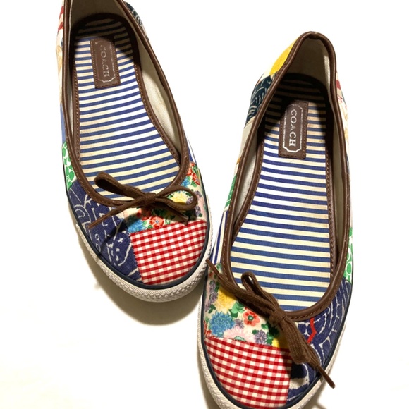 EUC Coach Marie Patchwork Slip Ons - Picture 3 of 12